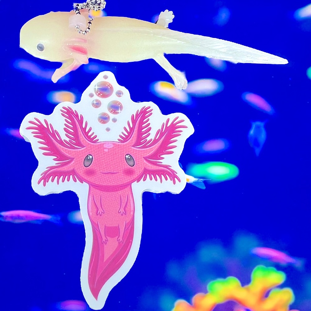BEAUTILotl Axolotl Crazy Trending WaterProof Single Decor Accent Sticker